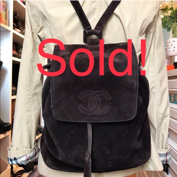 CHANEL Handbags - Vintage Authentic CHANEL Suede Drawstring Backpack